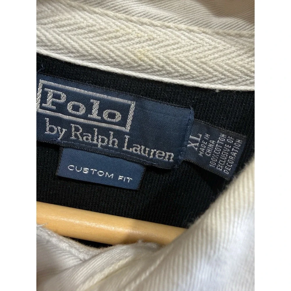 Vintage 90s Polo Ralph Lauren Rugby Mercer Club #3 Heavy Long Sleeve Shirt 2008